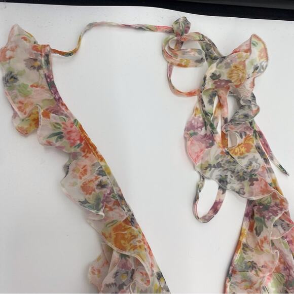 Victoria's Secret Cream Pink Floral Sheer Chemise Thong Lingerie Two Piece Set M - Picture 6 of 12